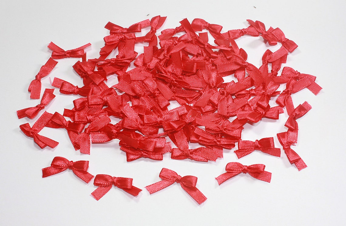 100pcs Mini Ribbon Bow Satin small 25.mm DIY craft sewing Etsy