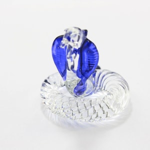 Small Glass Snake Animal Miniatures King cobra Figurines decor handmade