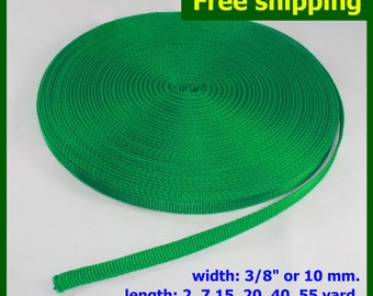 3/8"(10mm) Dark green Nylon webbing fabric lots DIY supply 3 7 15 20 40 55 yard