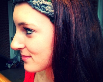 Heather Grey and Multi Colored Head/Ear Warmer - Ready to Ship