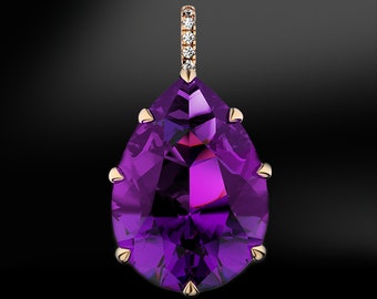 AMETHYST & DIAMOND GOLD Pendant