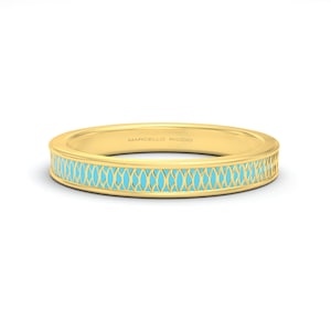 Hand painted Multicolour Mosaic Stacking Enamel Ring, 18K Solid Gold or Silver Gold Plated, Free Engraving