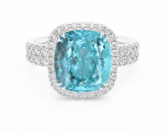 GIA Paraiba Tourmaline - Diamonds Ring