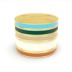 Hand painted Multicolour Stacking Enamel Ring, 18K Solid Gold or Silver Gold Plated, Free Engraving