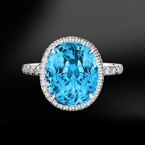 Swiss Blue TOPAS & DIAMANT Gold 18K Ring