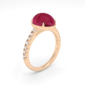 RUBELLITE Tourmaline & DIAMONDS 18K Gold Ring