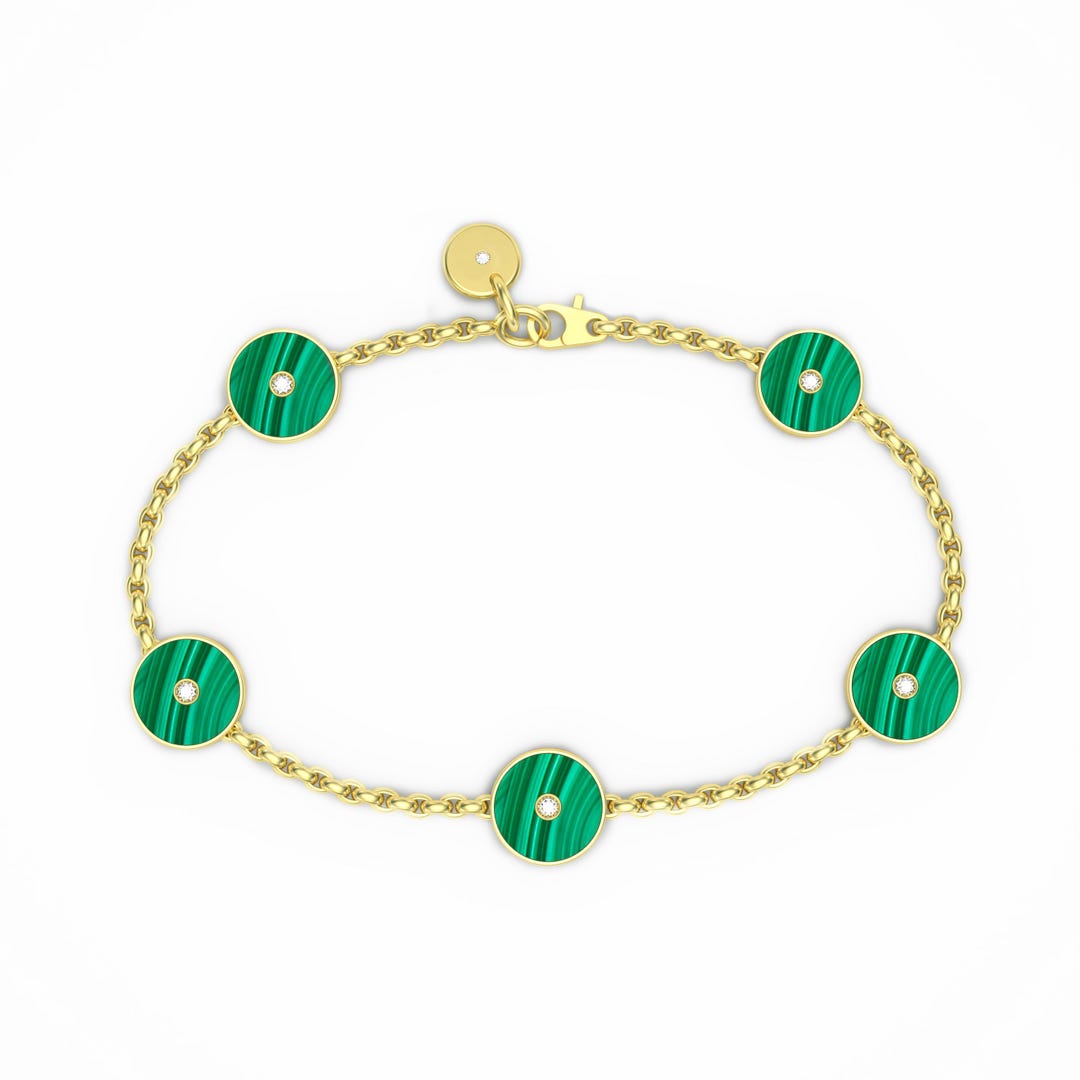 JEUX MALACHITE 1 DIAMOND PINK GOLD NECKLACE