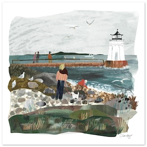 Bug Light Lighthouse Print: South Portland Maine Coastal Art image 1
