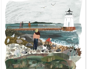 Bug Light Lighthouse Print: South Portland Maine Coastal Art