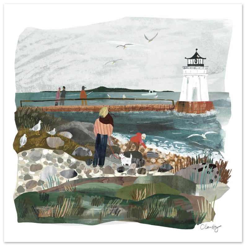 Bug Light Lighthouse Print: South Portland Maine Coastal Art image 1