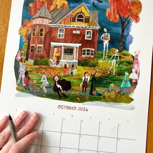 2026-2027 July-June Calendar | New England Coastal Art | Artist Designed Seasonal Scenes | Academic Calendar