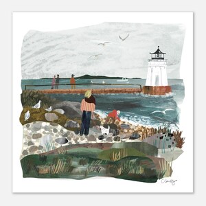 Bug Light Lighthouse Print: South Portland Maine Coastal Art image 3