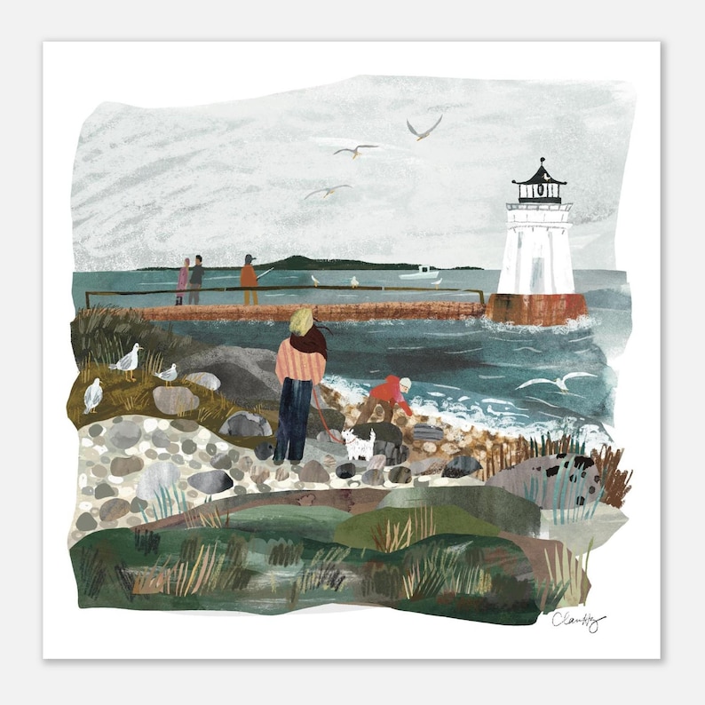 Bug Light Lighthouse Print: South Portland Maine Coastal Art image 3
