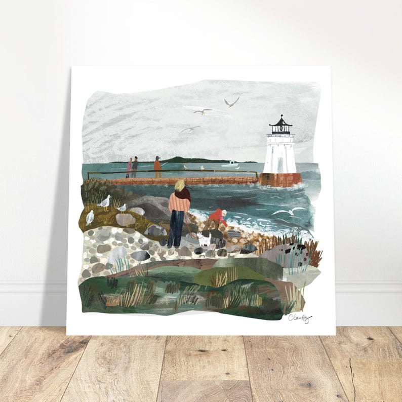 Bug Light Lighthouse Print: South Portland Maine Coastal Art image 2