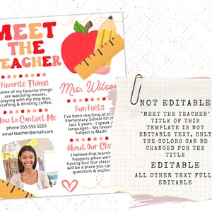 Editable Meet the Teacher Letter Canva Template, Back to School Welcome ...