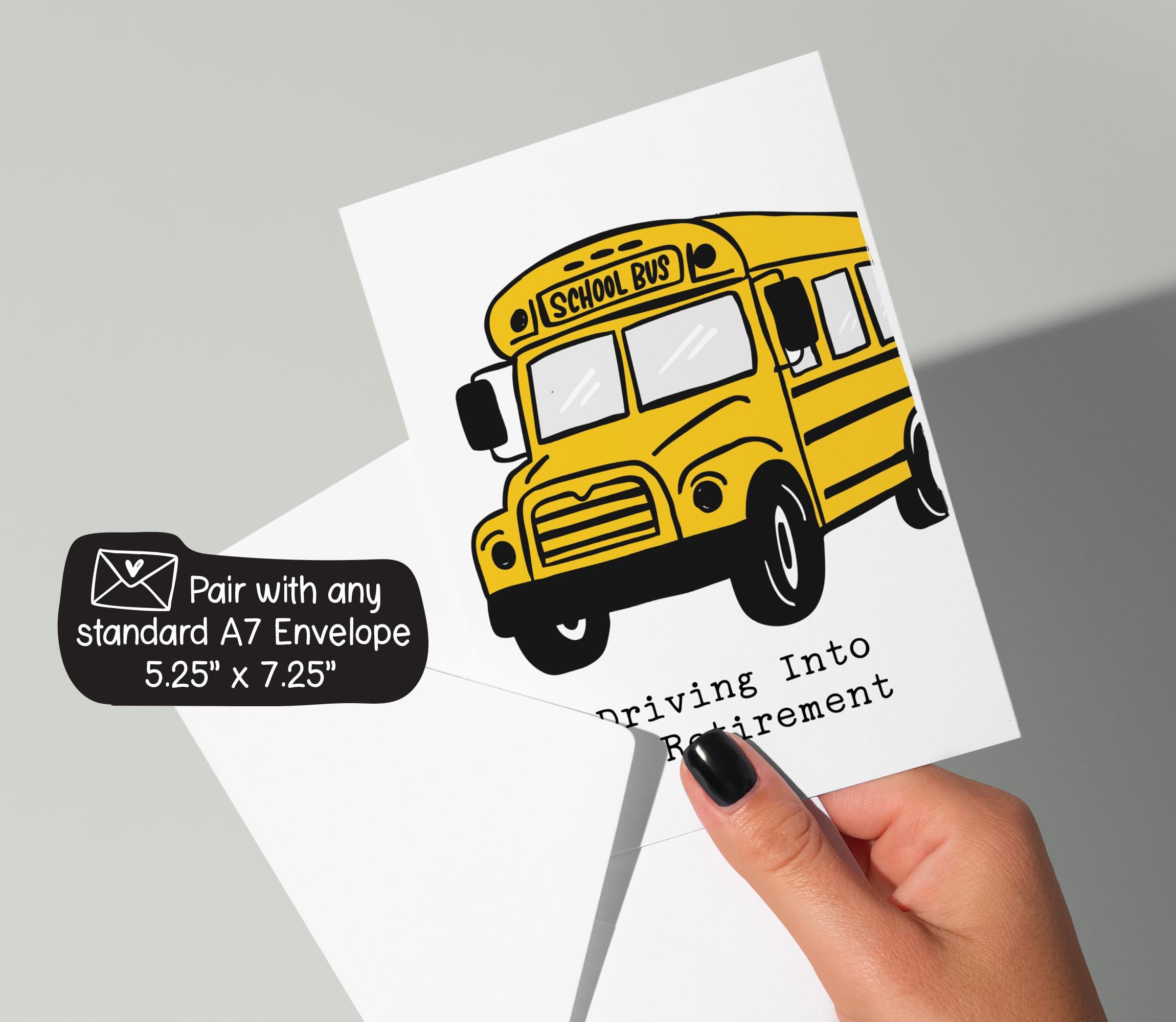 Printable School Bus Driver Retirement Card - 5x7 Print at Home ...