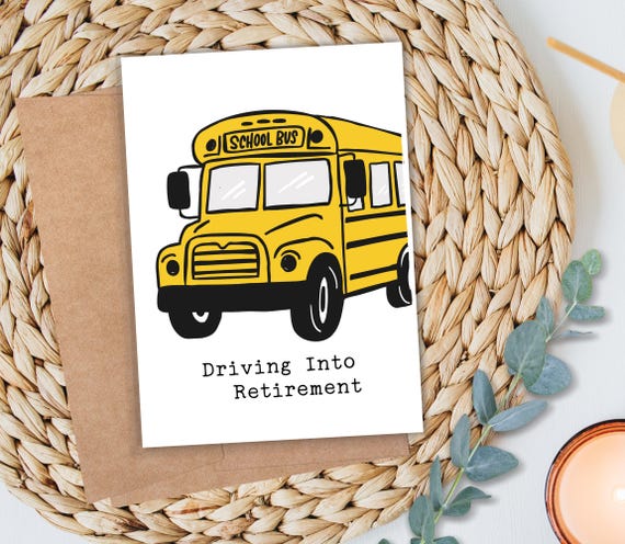 Bus Driver Retirement Card
