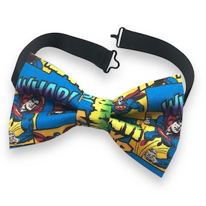 Handgjord Superman-fluga – DC Comics, justerbar, förknuten rosett, redo att skickas