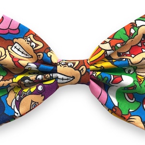 SUPER MARIO BROS / Handmade Fabric Hair Bow w. Alligator Clip / Big Bow Princess Daisy Yoshi Toad Nintendo Accessory /Ready to Ship Preppy A