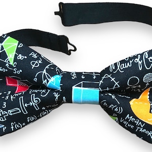 Handmade Math Formula Bow Tie, Adjustable Pre-Tied Bow