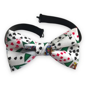 CARTE DA GIOCO - POKER / Papillon in tessuto fatto a mano con cinturino regolabile / Preppy Poker Accessory / Papillon pronto per la spedizione / Carte da poker Matrimonio A
