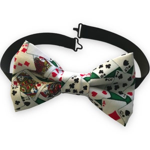 CARTE DA GIOCO - POKER / Papillon in tessuto fatto a mano con cinturino regolabile / Preppy Poker Accessory / Papillon pronto per la spedizione / Carte da poker Matrimonio B