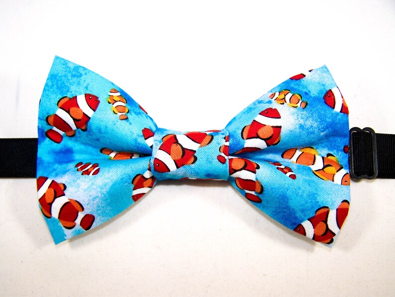 FISH BOW TIE / Handmade Fabric Bow Tie With Adjustable Strap / Etsy