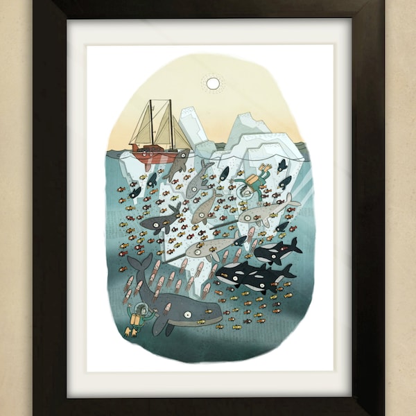 Arctic Ocean Illustration - Children's Art Print