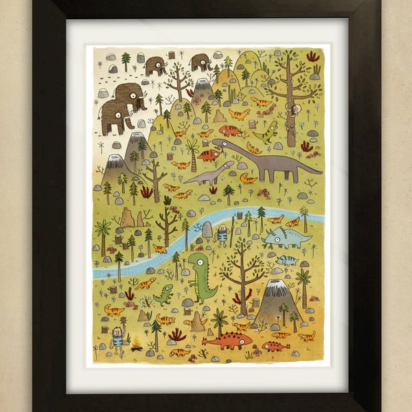 Dinosaurs Illustration -Children's Art Print