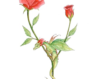 Roses are Red dragon limited art print