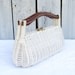 White Wicker & Wood Purse, Vintage Clutch Purse, Martha's Vineyard Style Purse, Summer Handbag, Classic Preppy Style, Gift for Friend
