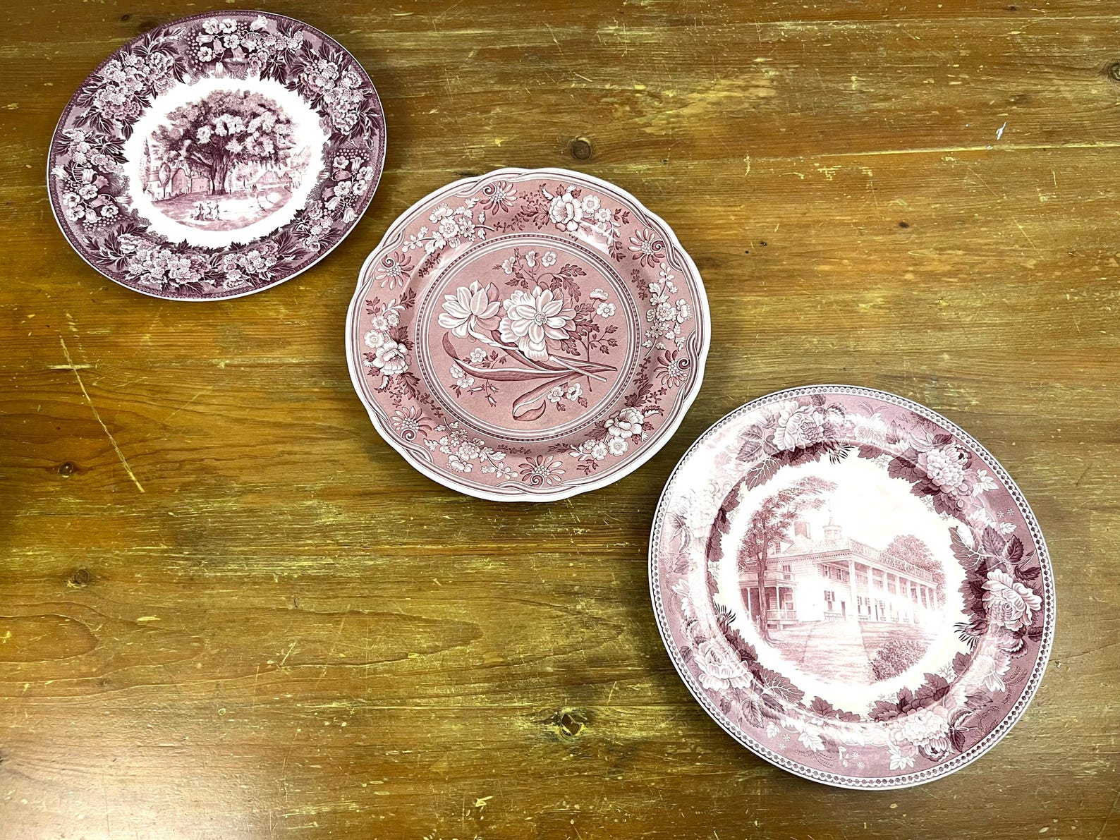 Vintage Lavender & Pink Transferware Dinner Plates Mix and Match Set of ...