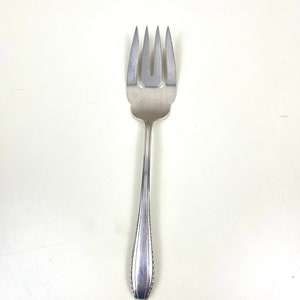 Vintage Wallace Sterling Serving Fork&quot;Rembrandt&quot; 1938 replacement Cold Meat Serving Fork no monograms