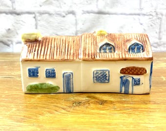 Vintage Cottage Style Village Butter Dish Top Haldon Group Replacement Lid Kitschy Decor
