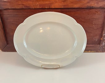 Vintage 1950s Mint Green "Greendawn" Johnson Bros small 11 inch platter slightly imperfect