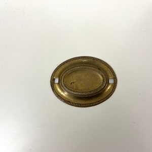 Antike ovale Schubladengriff Platte Medalion 1800s