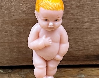 Vintage Rubber Dollhouse Baby Doll 2 inches tall