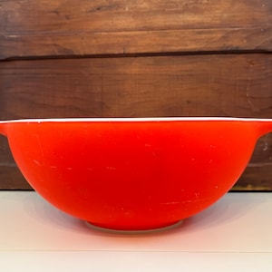 Vintage Pyrex Red Friendship Princess Bowl #444 4 Quart Mixing Bowl Solid Red Pyrex Bowl