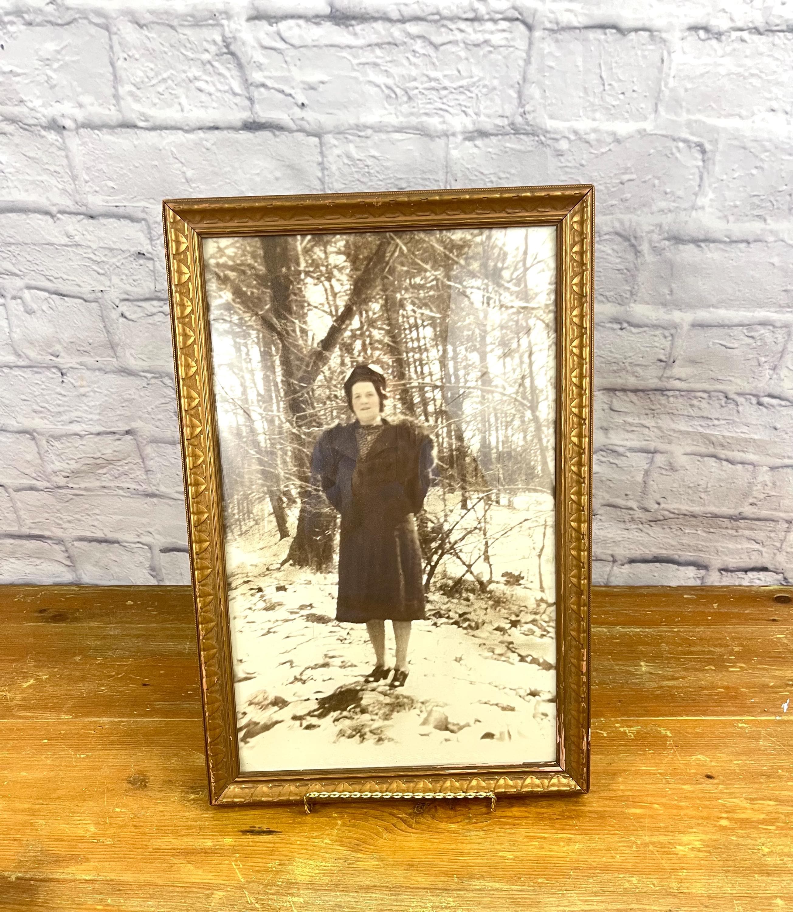 Vintage Bubble Glass Frame Rectangular Wall Table Decor 17 1/2