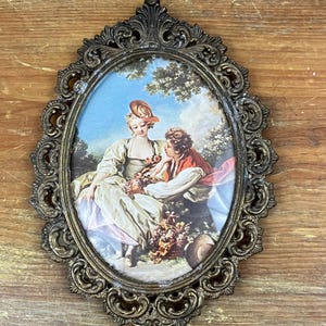 Vintage Ornate Italian Picture Frame Metal Oval Italian Rococo Hollywood Regency Style Sold Individually