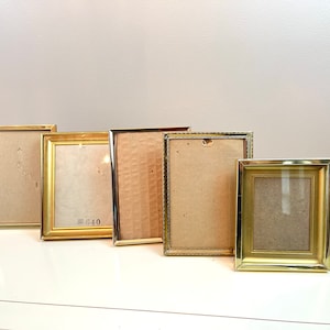Vintage Gold Metal frame 5 x 7 size gift for her wedding announcement picture frame Gold metal frame collection 5 different styles