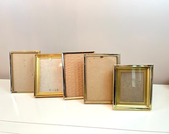 Vintage Gold Metal frame 5 x 7 size gift for her wedding announcement picture frame Gold metal frame collection 5 different styles