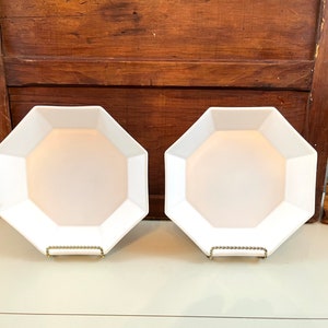 Vintage Pair 80s Octime Salad Plates Arcopol France White Octagon Shaped Bowl/Plate