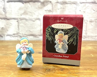Vintage 90s "Guardian Friend" Hallmark Christmas Ornament Kitty Angel Themed