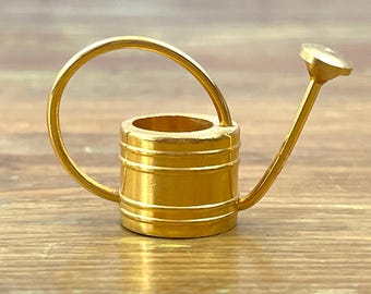 Vintage Miniature Brass Watering Can Gift for Gardener