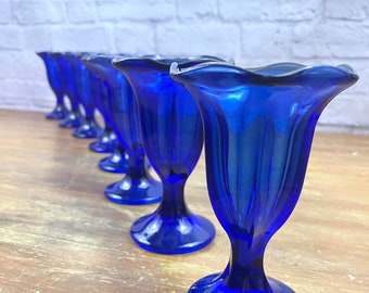 Vintage Anchor Hocking Cobalt Blue Sundae Glasses Set of 2 - Etsy