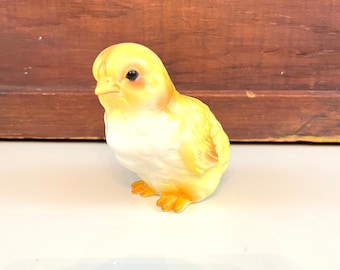 Vintage Yellow Chick Figurine Country Farmhouse kitchen decor sweet little gift for baby chicken lovers!