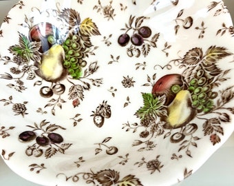 Vintage "Autumn Delights" Dinner square salad bowls just in time for Fall & Thanksgiving!  Johnson Bros. England Fruit themed bowls Set of 4