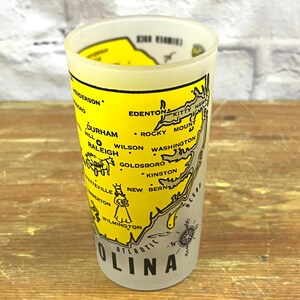 Vintage souvenirglas från North Carolina med statstema, examenspresent, present till saknat hem, lokala monument och landmärken bild 3