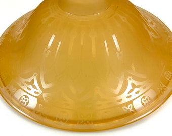 Vintage Murray Feiss Casbah Replacement Flush Light mount Yellow Amber repeating floral Etched design